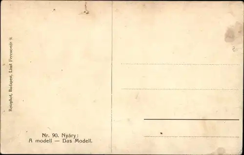 Künstler Ak Nyary, Das Modell, Frau in Unterwäsche