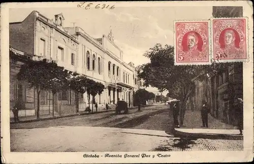 Ak Córdoba Argentinien, Avenida General Paz y Teatro