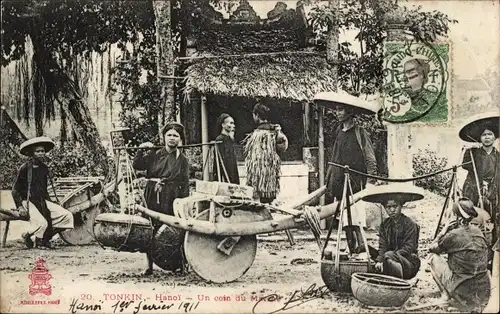 Ak Hanoi Tonkin Vietnam, Un Coin du Marché