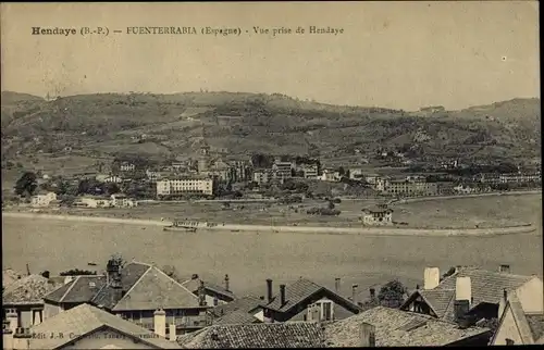 Ak Hondarribia Fuenterrabia Baskenland, Vue prise de Hendaye