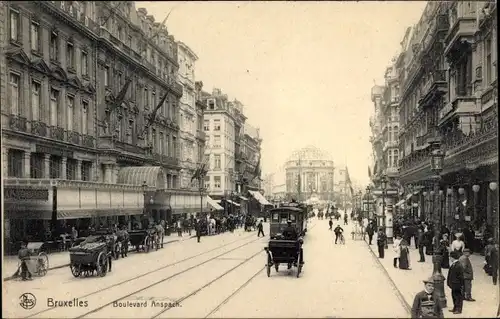 Ak Bruxelles Brüssel, Boulevard Anspach, Straßenbild