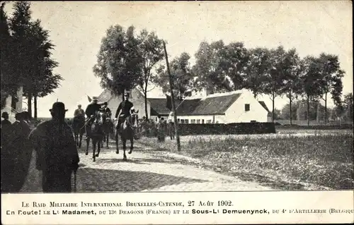 Ak Bruxelles Brüssel, Le Raid Militaire International 1902, Ostende