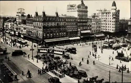 Ak Bruxelles Brüssel, Panorama, Rogierplaats
