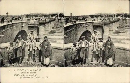 Stereo Ak Madrid Spanien, Puente de Toledo