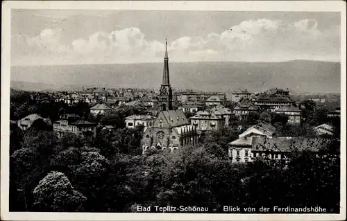 Ak Teplice Šanov Teplitz Schönau Region Aussig, Blick von der Ferdinandshöhe