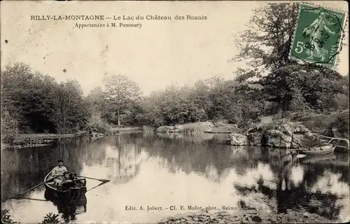 Ak Rilly la Montagne Marne, Le Lac du Château des Rozais