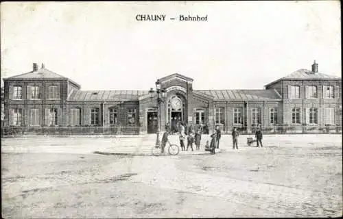 Ak Chauny Aisne, Bahnhof