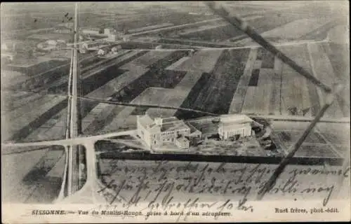 Ak Sissonne Aisne, Vue du Moulin Rouge