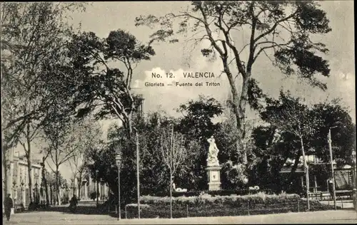 Ak Valencia, Glorieta Fuente del Triton, Parkanlage