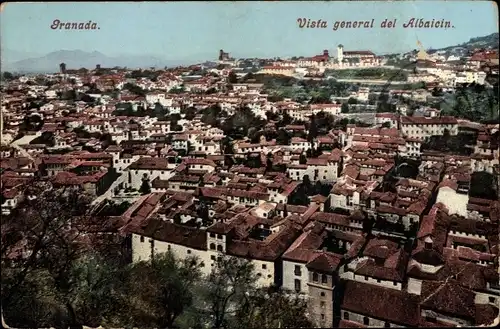 Ak Granada Andalusien Spanien, Vista general del Alabaicin