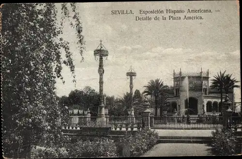 Ak Sevilla Andalusien, Detalle de la Plaza America