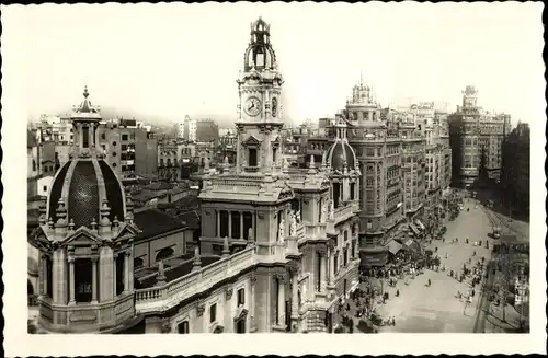 Ak Valencia Stadt Spanien, Caudillo Square