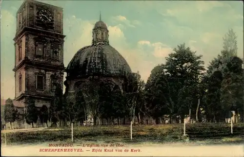 Ak Montaigu Scherpenheuvel Flämisch Brabant, L'Eglise vue de cote