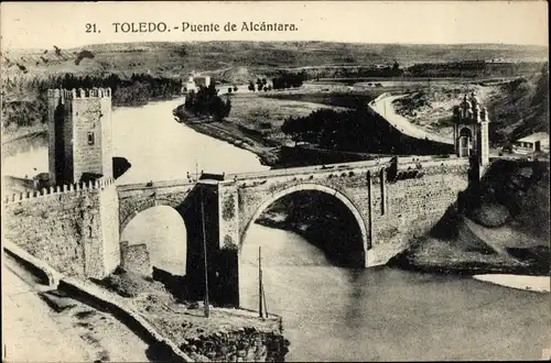 Ak Toledo Kastilien La Mancha Spanien, El Puente de Alcantara