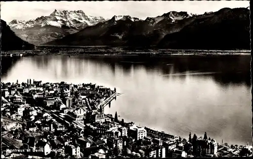 Ak Montreux Kanton Waadt Schweiz, Panorama et la Dents du Midi