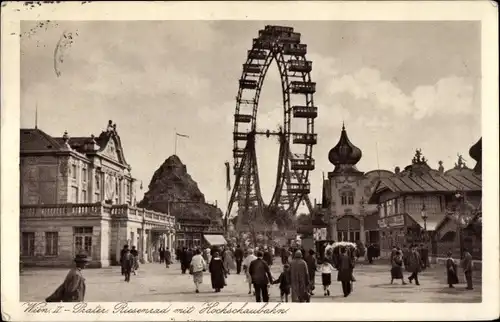 Ak Wien Leopoldstadt, Riesenrad, Hochschaubahn, Prater