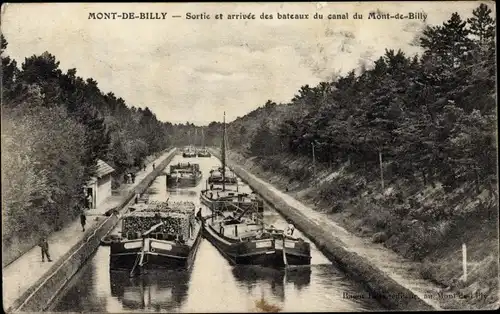 Ak Mont de Billy Marne, Kanal, Boote