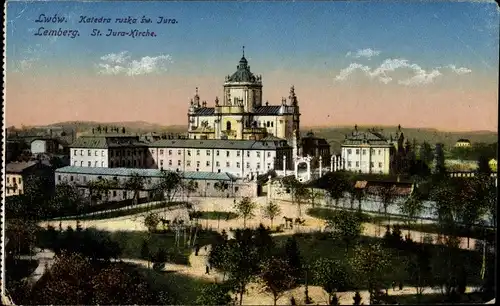 Ak Lwów Lemberg Ukraine, Katedra ruska sw. Jana, St. Jura Kirche