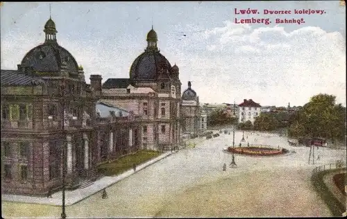 Ak Lwiw Lwów Lemberg Ukraine, Bahnhof