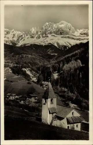 Ak Catinaccio Rosengarten Trentino Alto Adige Südtirol, Ortsansicht, Bergpanorama