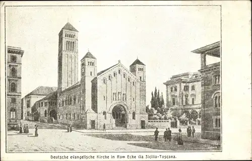Ak Roma Rom Lazio, Deutsche evangelische Kirche