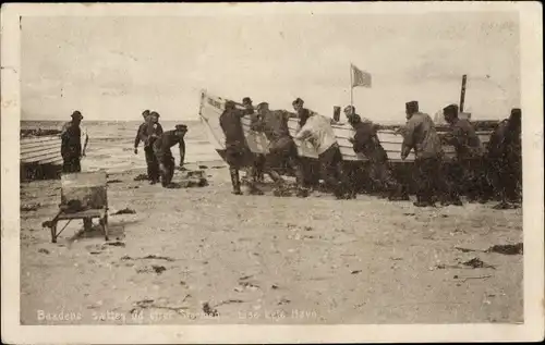 Ak Dänemark, Rettungsboot am Strand