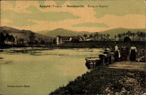 Ak Anould Vosges, Sondreville, Etang et Raperie