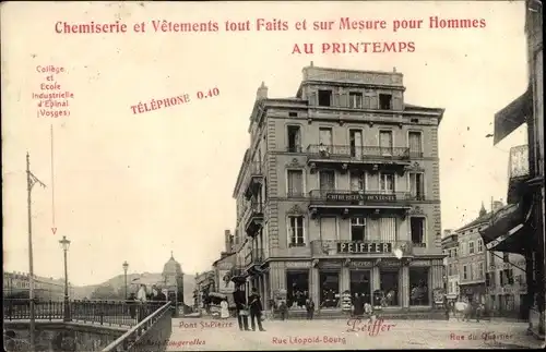 Ak Neufchâtel Pas de Calais, Peiffer, Pont St. Pierre, Rue Léopold Bourg, Rue du Quartier