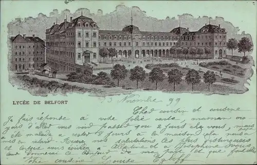 Litho Belfort Beffert Beffort Territoire de Belfort, Lycée