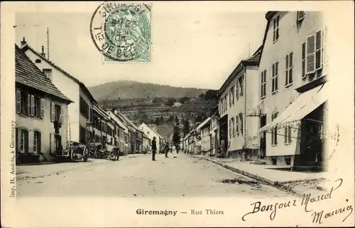 Ak Giromagny Schermenei Territoire de Belfort, Rue Thiers