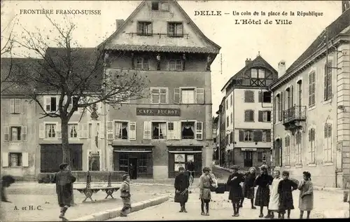 Ak Delle Territoire de Belfort, L'Hôtel de Ville, Café, Place de la République