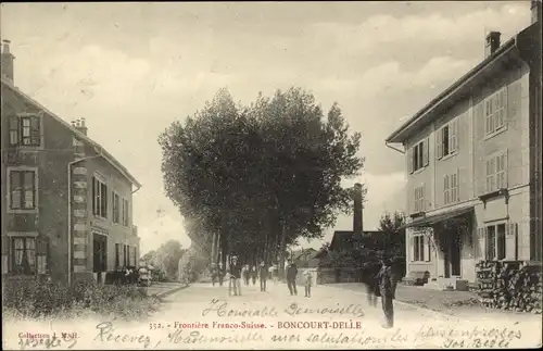 Ak Boncourt Delle Territoire de Belfort, Frontiere Franco Suisse