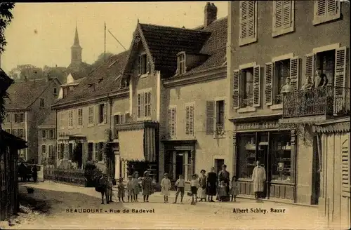 Ak Beaucourt Territoire de Belfort, Rue de Badevel