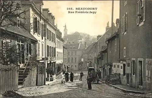 Ak Beaucourt Territoire de Belfort, Rue Frédéric Japy