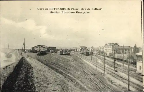 Ak Petit Croix Belfort Beffert Beffort Territoire de Belfort, Gare, Station Frontière Francaise