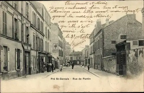 Ak Le Pré Saint Gervais Seine Saint Denis, Rue de Pantin