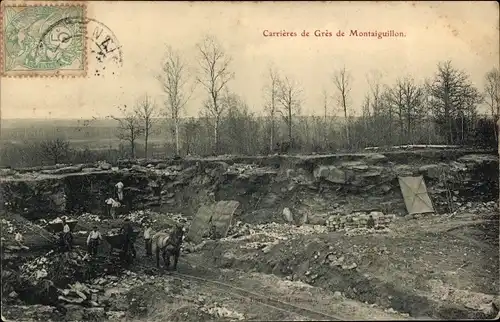 Ak Fontaine sous Montaiguillon Seine et Marne, Carrières de Grès