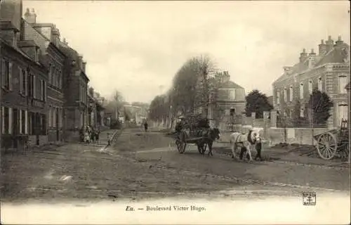 Ak Eu Seine Maritime, Boulevard Victor Hugo