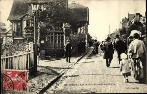 Ak Sainte Adresse Seine Maritime, la route des Phares