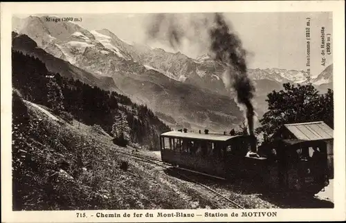 Ak Haute Savoie, Chemin de fer du Mont Blanc, Station de Motivon
