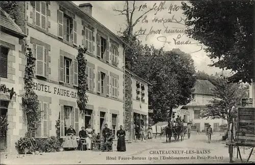 Ak Châteauneuf les Bains Puy de Dôme, Hôtel Faure Batteux