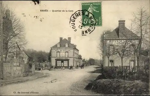 Ak Ernée Mayenne, Quartier de la Gare