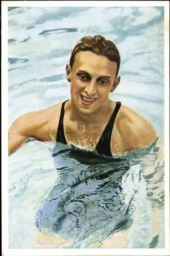 Sammelbild Olympia 1936, Serie 22 Bild 6, Der ungarische Schwimmer Ferenc Csik, Franck-Kaffee