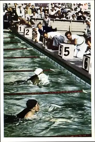 Sammelbild Olympia 1936, Serie 23 Bild 4, japanische Schwimmerin Hideko Maehata, Franck-Kaffee