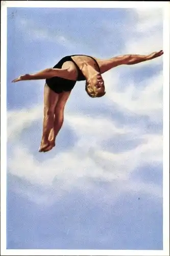 Sammelbild Olympia 1936, Serie 24 Bild 4, Turmspringer Marshall Wayne (USA), Franck-Kaffee