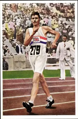 Sammelbild Olympia 1936, Serie 12 Bild 4, Gehen, Engländer Harald Whitlock,  Franck Kaffee