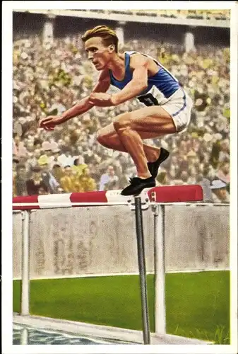 Sammelbild Olympia 1936, Serie 13 Bild 6, Der Finne Volmar Iso-Hollo, Franck Kaffee