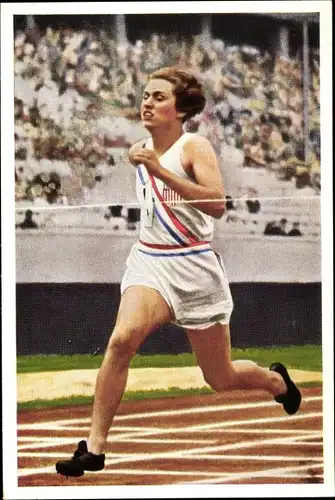 Sammelbild Olympia 1936 Serie 17 Bild 3 amerikanische Sprinterin Helen Stephens, Franck Kaffee
