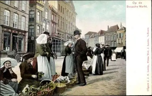 Ak 's Hertogenbosch Nordbrabant Niederlande, Op de Bossche Markt, Trachten