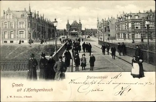 Ak 's Hertogenbosch Nordbrabant Niederlande, Stationsstraat